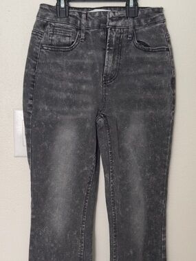 Women's Black Washed High-Rise Flare Jeans